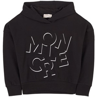 Shop Moncler Black Branded Hoodie