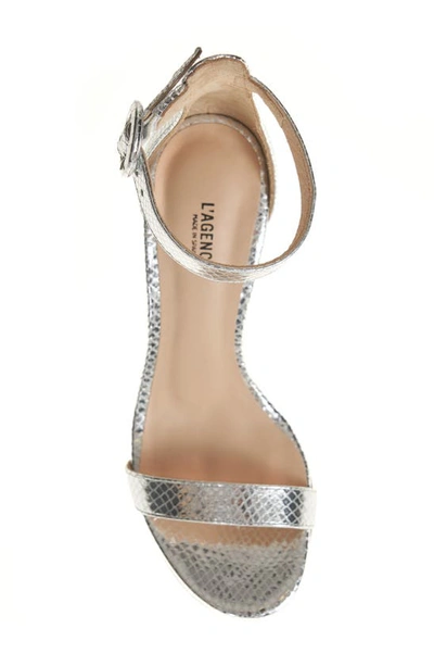 Shop L Agence Gisele Ii Ankle Strap Sandal In Silver