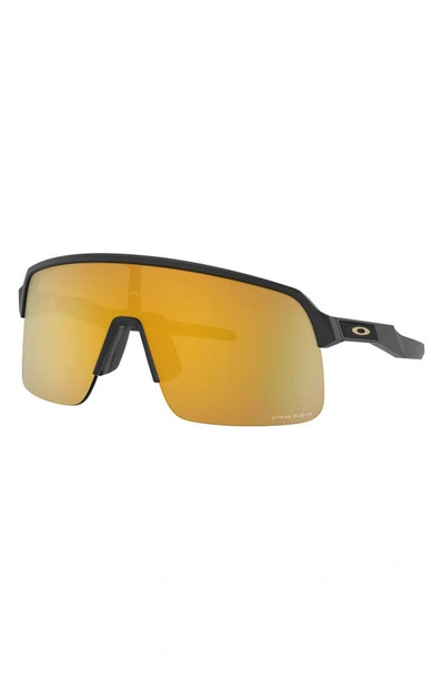 Shop Oakley Sutro Lite 139mm Prizm™ Semirimless Wrap Shield Sunglasses In Solid Black