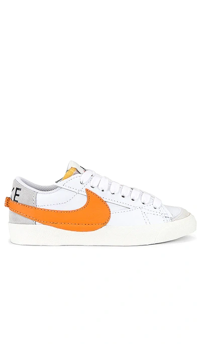 Shop Nike Blazer Low '77 Jumbo In White & Alpha Orange