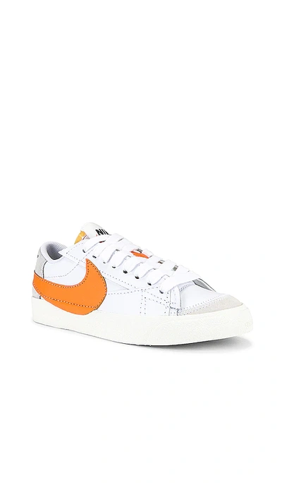 Shop Nike Blazer Low '77 Jumbo In White & Alpha Orange