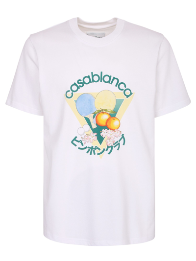 Shop Casablanca Ping Pong Club T-shirt In White