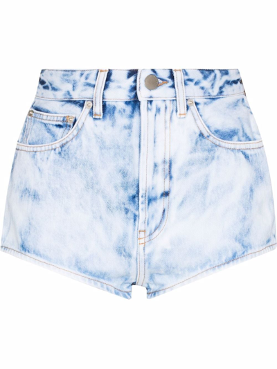 Shop Alessandra Rich High-rise Denim Shorts In Blue