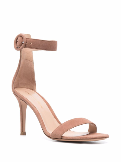 Gianvito Rossi Portofino Suede Sandals In Neutrals