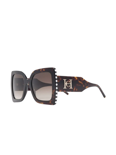 Shop Carolina Herrera Oversized Sunglasses In Brown