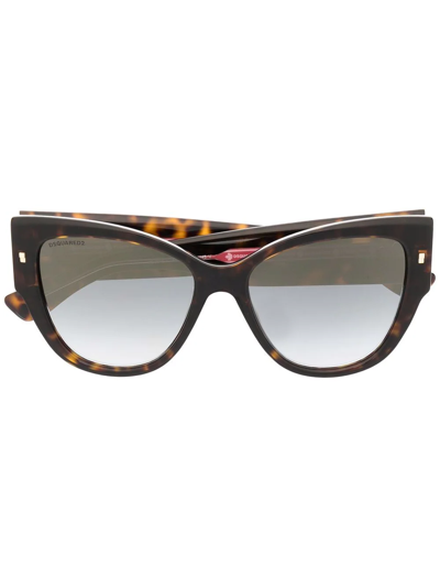 Shop Dsquared2 Oversized Sunglasses In Brown