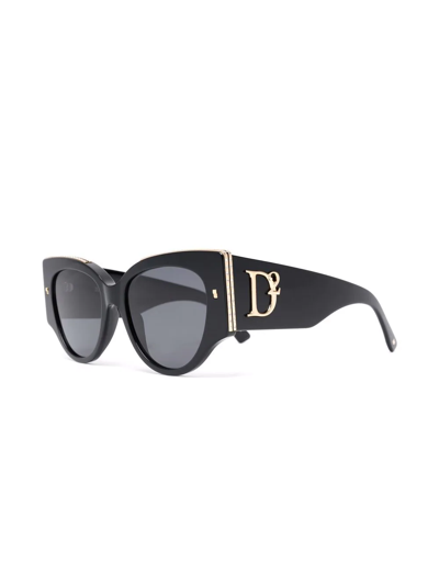 Shop Dsquared2 Hype Logo-plaque Sunglasses In Schwarz