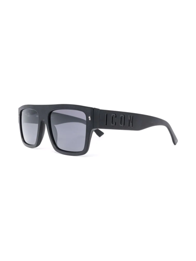 Shop Dsquared2 Debossed-logo Sunglasses In Schwarz