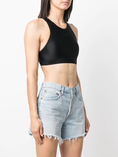 Gcds Logo-print Racerback Sports Bra In Black