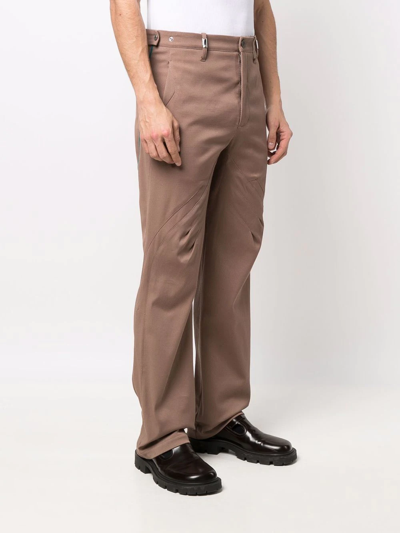 Shop Kiko Kostadinov Straight-leg Chino Trousers In Braun