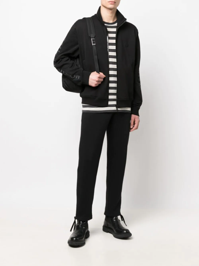Moncler Logo-trim Zip-front Track Jacket In Schwarz