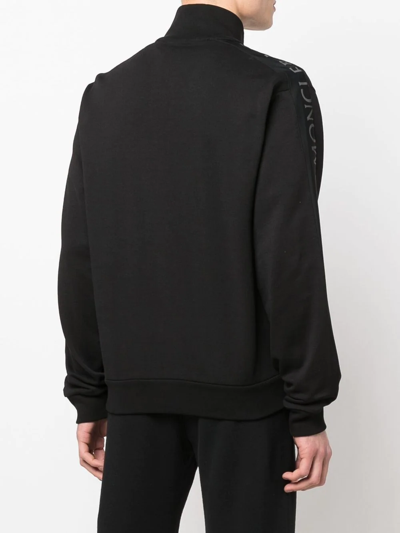 Moncler Logo-trim Zip-front Track Jacket In Schwarz