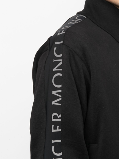 Moncler Logo-trim Zip-front Track Jacket In Schwarz