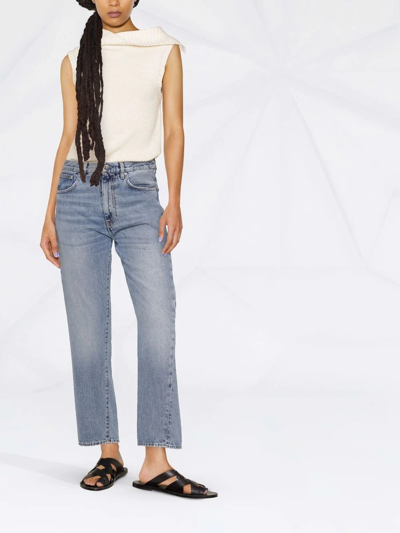 Totême Womens True Vintage Low Straight-leg Denim Jeans In Blue