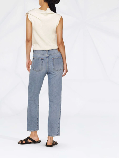 Totême Womens True Vintage Low Straight-leg Denim Jeans In Blue