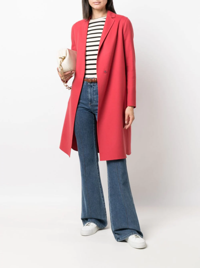 Fabiana Filippi Concealed Midi Coat In Rot