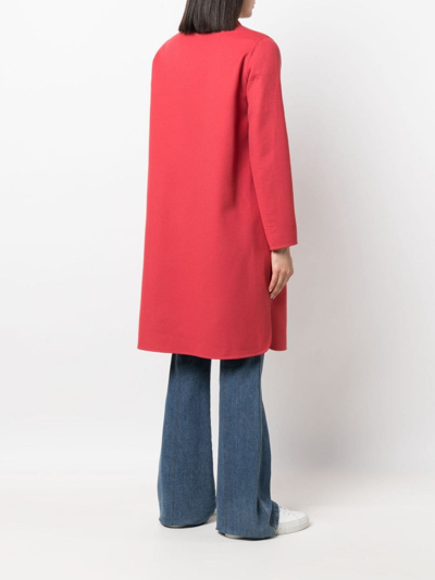 Fabiana Filippi Concealed Midi Coat In Rot