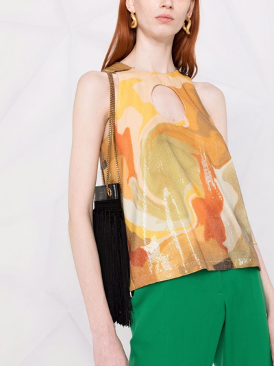 Shop Gianluca Capannolo Twiggy Graphic-print Tank Top In Gelb