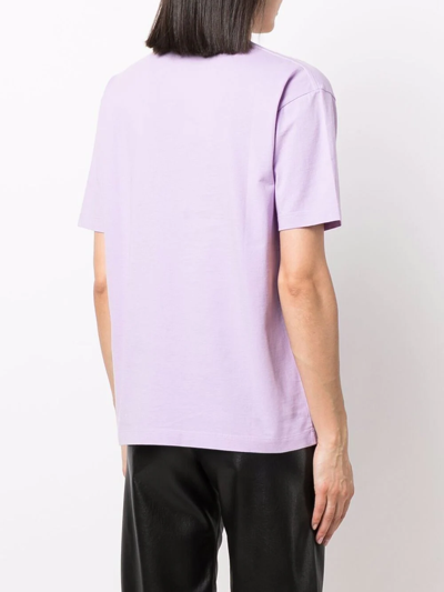 Shop Ambush Logo-embroidered Cotton T-shirt In Violett
