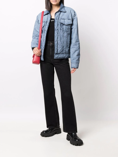 Eytys Wrinkled-effect Denim Jacket In Blau