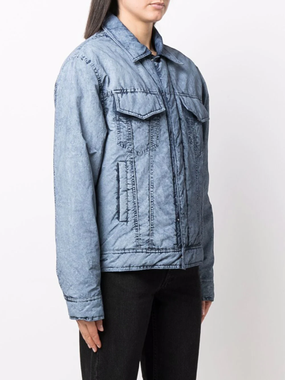 Eytys Wrinkled-effect Denim Jacket In Blau