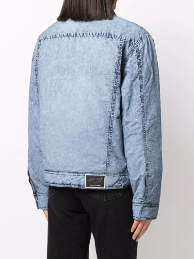 Eytys Wrinkled-effect Denim Jacket In Blau