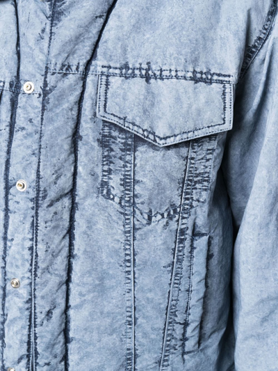 Eytys Wrinkled-effect Denim Jacket In Blau