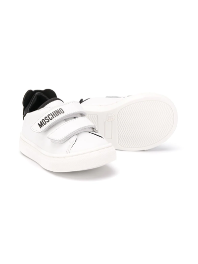 Shop Moschino Logo-print Sneakers In White