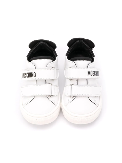 Shop Moschino Logo-print Sneakers In White