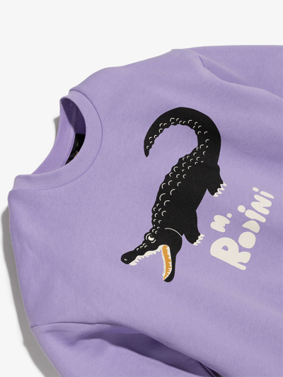 Shop Mini Rodini Crocodile-print Sweatshirt In Purple