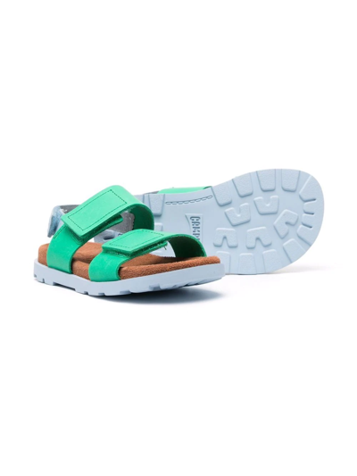 Shop Camper Brutus Touch-strap Leather Sandals In Green