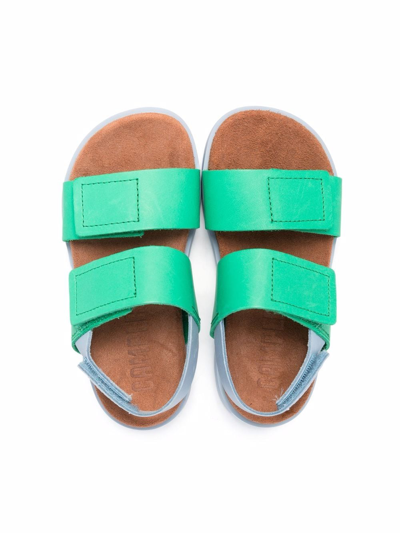 Shop Camper Brutus Touch-strap Leather Sandals In Green