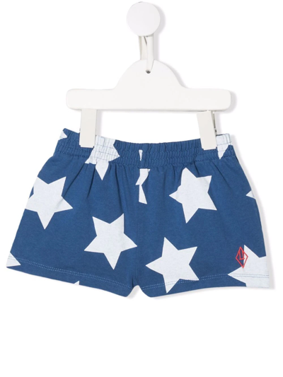 Shop The Animals Observatory Star-print Track Shorts In Blue