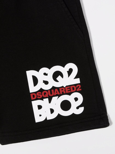 Shop Dsquared2 Logo Print Shorts In Black