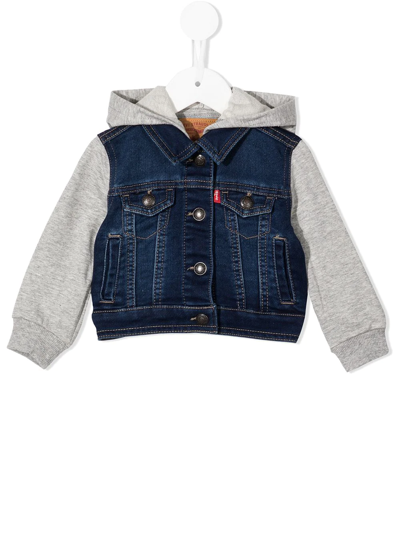 Levi's Babies' Hooded Denim Jacket In Blue | ModeSens