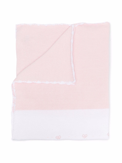 Siola Two-tone Knitted Blanket In Pink