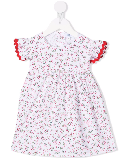Siola Empire-line Cherry-print Tunic In White