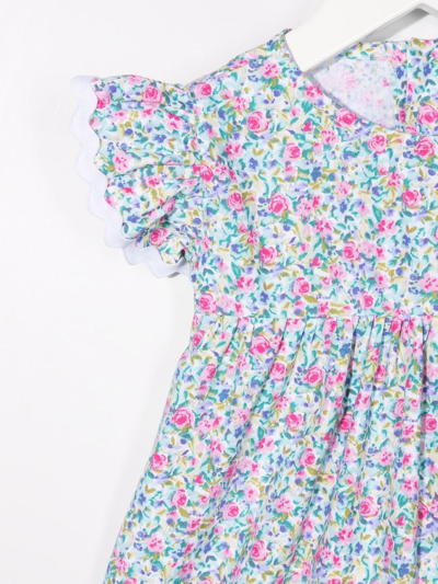 Siola Empire-line Rose-print Tunic In Green