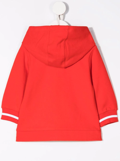 Timberland Logo-print Zip-up Hoodie In Red
