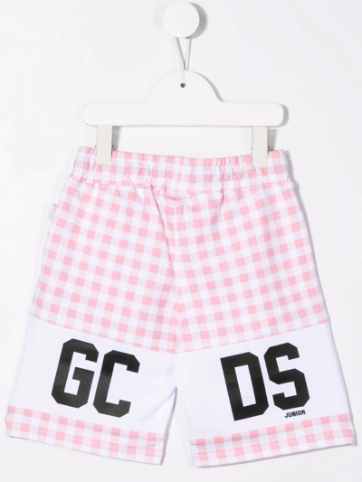 Gcds Logo-print Track Shorts In Pink
