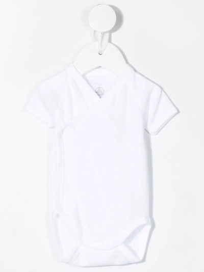 Petit Bateau V-neck Short-sleeve Body In White