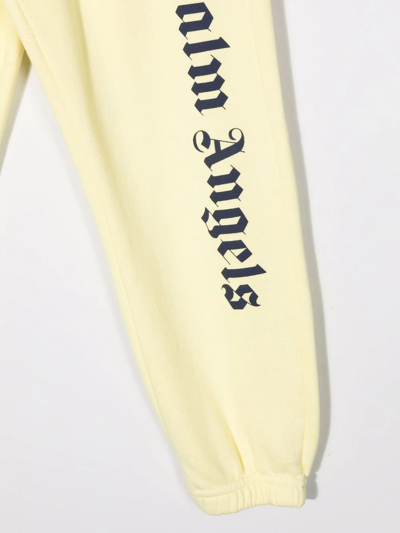 Shop Palm Angels Logo-print Track Pants In Yellow