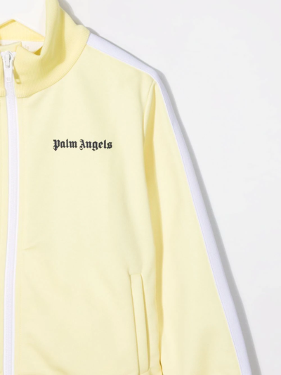Shop Palm Angels Logo-print Tracksuit Jacket In Yellow