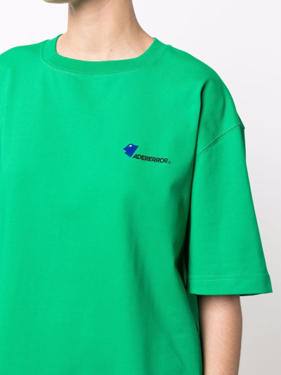 Shop Ader Error Logo Crew-neck T-shirt In Green