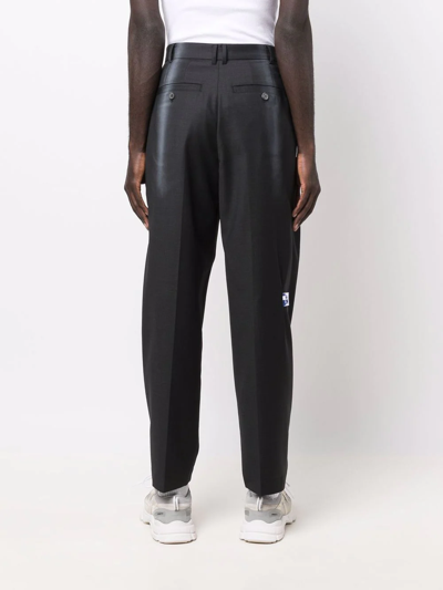 Ader Error Slogan Print Straight-leg Trousers In Black