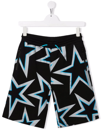 Stella Mccartney Star-print Cotton Shorts In Black
