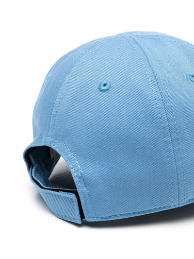 Shop Moncler Logo-print Edge Cap In Blue