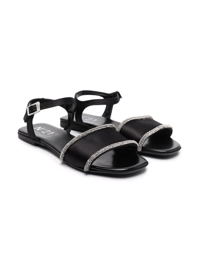 Shop N°21 Crystal Embellished Strap Sandals In Black