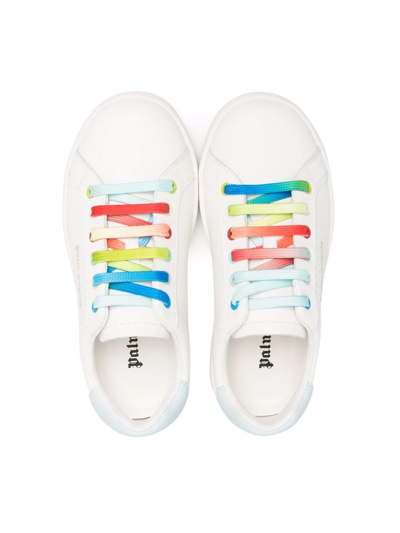 Shop Palm Angels Ombre Lace-up Sneakers In White