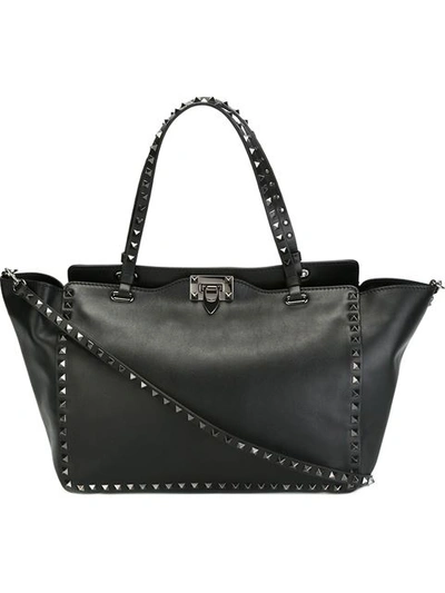 Shop Valentino Garavani 'rockstud' Trapeze Tote